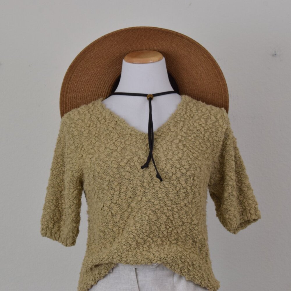 Vintage‎ 80s Ecru Thick Knit Blouse